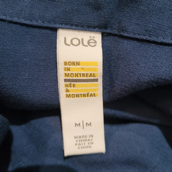 Lole Women's Rayon Long Sleeve Button-Up Belted Tunic Dress Medium Blue Casual - Picture 8 of 9